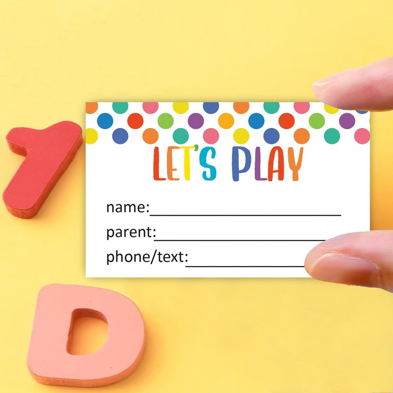 KONKAVA 50 Multicolor Play Date Cards, 3.5" x 2"