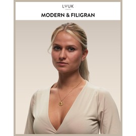 LUUK LIFESTYLE Filigree Necklace with Simple Pendant Made of Waterproof Stainless Steel, 50 cm, Gift for Girlfriend, Lucky Charm Symbol, Chain, Stainless Steel