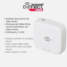 brennenstuhl®Connect Zigbee Gateway GWY CZ 01 (ZigBee Bridge für die Steuerung von ZigBee Smart Home Geräten von brennenstuhl®)