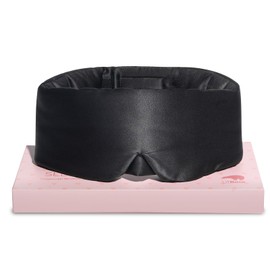 LitBear Silk Sleep Mask for Side Sleeper, Eye Mask Sleeping for Women Men 100% 22 Momme Pure Mulberry Silk, Face-Hugging Padded Eye Cover for Sleeping with Adjustable Band (Black)