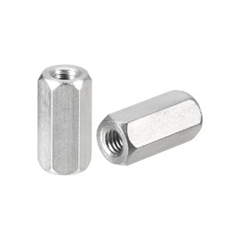 sourcing map M4 x 0.7 Distance 15 mm Length Coupling Nuts 5 Pieces 304 Stainless Steel Metric Hex Rod Coupling Nuts
