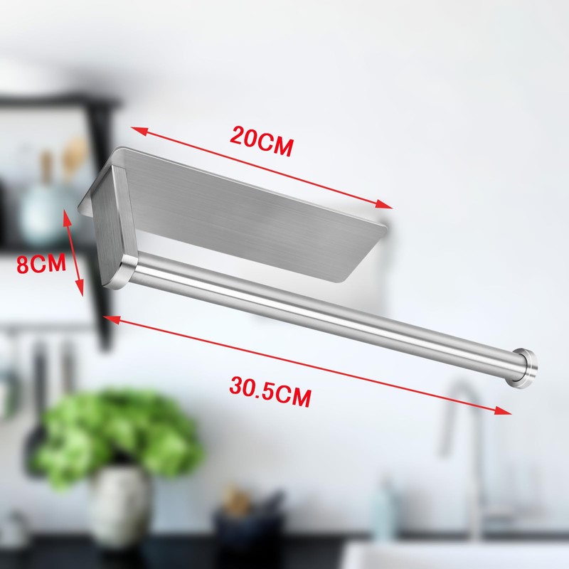 Wowfill Kitchen Paper Holder Magnet Stainless Steel Towel Bar Folding