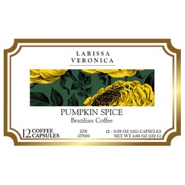 Pumpkin Spice Brazilian Coffee (Single Serve K-Cup Pods) (Gourmet, Naturally Flavored, Whole Coffee Beans) (12 pods, ZIN: 577010) - 2 Pack