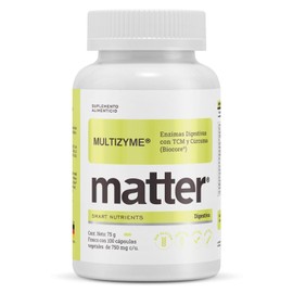 Suplemento Alimenticio Matter Smart Nutrients Multizyme - Frasco Con 100 Cápsulas De 750mg - Con Cúrcuma Y Triglicéridos De Cadena Media Tcm - Formula