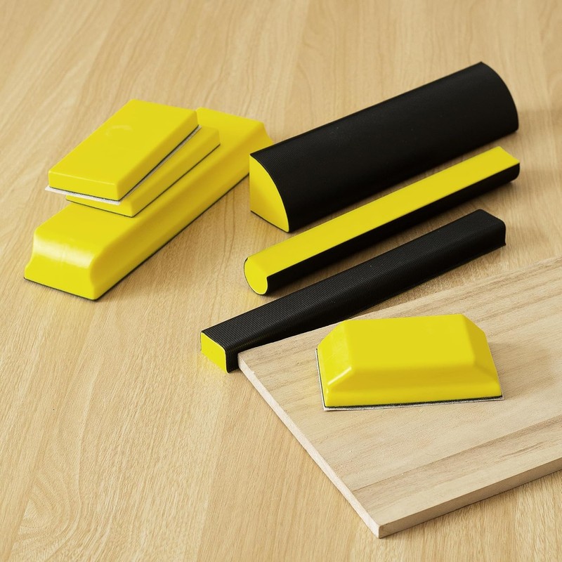 7-Piece Sanding Block Set Yellow for Fine Processing - Hand