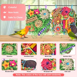 KATUMO Bird Toys, Parrot Grass Mat Foraging Wall Toys Parakeet Shredder Toys for Cockatiel, Conure, Lovebird, Budgie, Parakeet Small Medium Birds