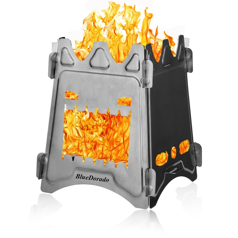 BlueDorado Ultralight Wood Burning Stove Portable Backpacking Stove Titanium Multi-Fuels