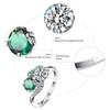 ETERMBOL Round Flower Cluster Women Engagement Ring 925 Sterling Silver