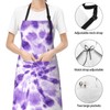 Yipaidel Waterproof Purple Tie Dye Adjustable Bib Apron for Cooking