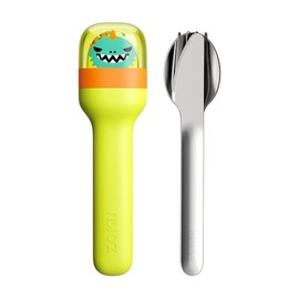 ZOKU - Juego de utensilios de bolsillo para niños, juego de cubiertos para niños, tenedor, cuchillo y cuchara de acero inoxidable, diseño portátil par