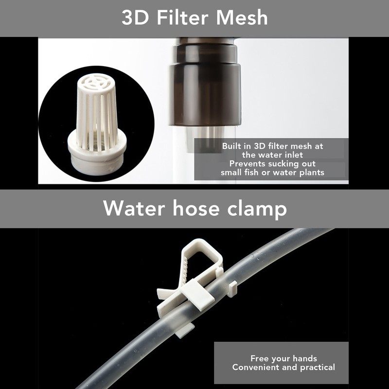Manual Aquarium Water Changer Safe Efficient Fish Tank Gravel Cleaner