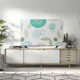ALHBEJT TV Cover - LCD LED Dust Cover for Desktop & Hanging TVs, Colorful Screen Protectors (Lotus Leaf, 55inch)