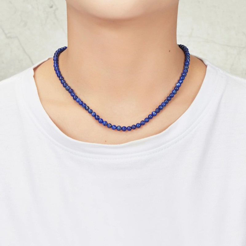 Philip Jones Lapis Mini Beaded Gemstone Necklace