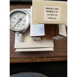 BLUE RIBBON NEW BLUE RIBBON Pressure Gauge 2.5" 0-600 PSI 1/4" NPT LM BR301BST-254SK ( E2-4)