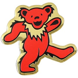 Visionary Grateful Dead Bear Metal Sticker, Gold, 8cm