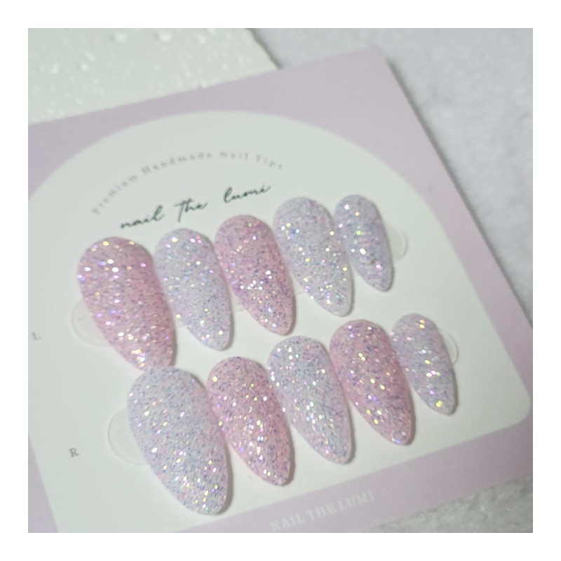 Moonlit Veil Handmade Nail Tip - Stiletto / Moonlit Veil