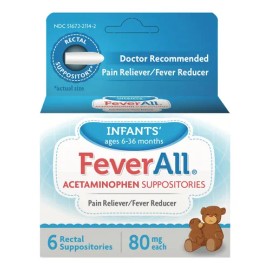 Supositorios De Acetaminofén Para Bebés, 6 Supositorios Rect