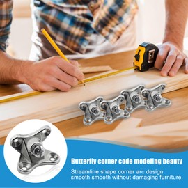 Removable Corner Brace: 20 Pieces Butterfly Corner Brace with 80 Pieces Stainless Steel Screws and 1 Screwdriver, Butterfly Corner Connector, L-Shaped Corner Connector for Wood Cabinets Furniture