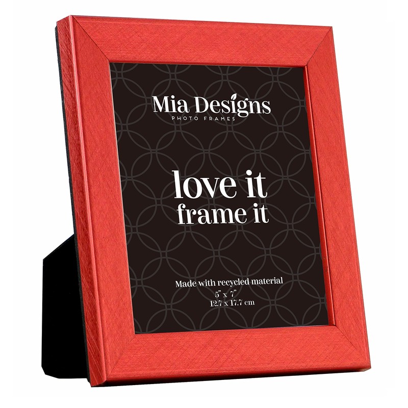 Mia Designs Picture Frame Cross Brushed Metallic Red 5x7 13x18