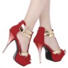 GATUXUS Open Toe Women Platform High Heel Shoes Strappy Pump