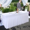 PARTISKY White 2 Pack Spandex Table Skirts Table Covers for