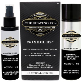 Sistema de regeneración Capilar. Incluye Shampoo y Loción Noxidil H2 para Crecimiento de Cabello. Unisex. TRATAMIENTO CAPILAR DE PRIMERA GENERACIÓN - 