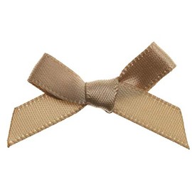 Trucraft 3cm 7mm Satin Ribbon Mini Craft Bows Beige Tan Pack of 20