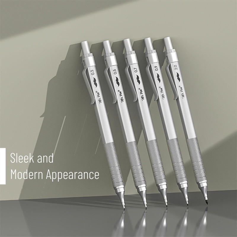 Mr. Pen- Metal Mechanical Pencil Set, 5 Sizes, 0.3, 0.5,