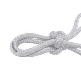 Parelli Horseman's Strong Lightweight Simple Knots Everyday Use UV Resistant Thin Smooth Yachting Braid Polyester Horse Rope Halter with Leather Poppers, Regular, White