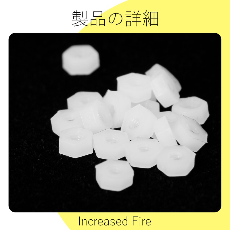 Increased Fire Hex Nuts Nylon Material M2 20 Pack Plastic