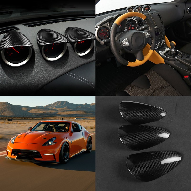 Dashboard Gauge Cover Decoration Carbon Fiber Replacement for NISSAN 370Z