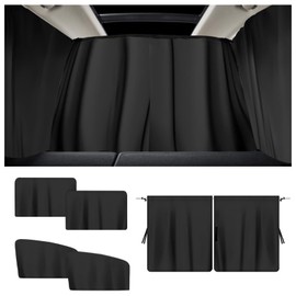5 Stück Auto Fenster Sonnenschutz,Auto Sichtschutz Vorhänge Abnehmbarer Auto Trennvorhang, Auto Innenteiler Car Window Sun Shade Für SUV Und Allgemeine Fahrzeuge (Schwarz)