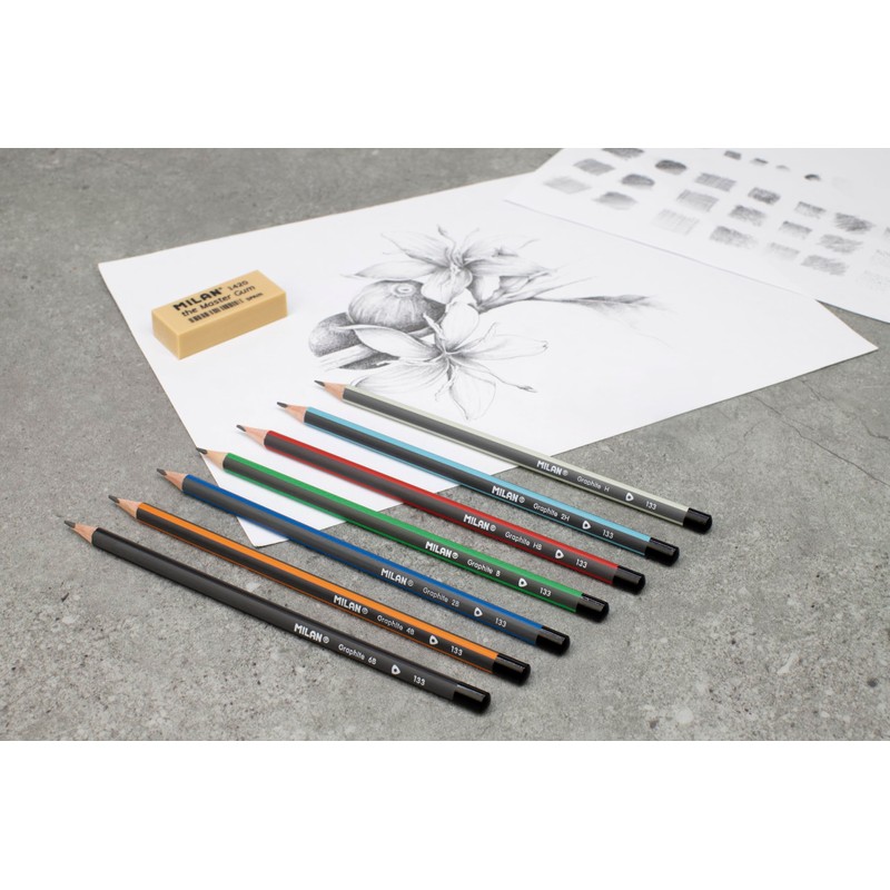 MILAN® 7 Graphite Pencils (2H, H, HB, B, 2B, 4B,