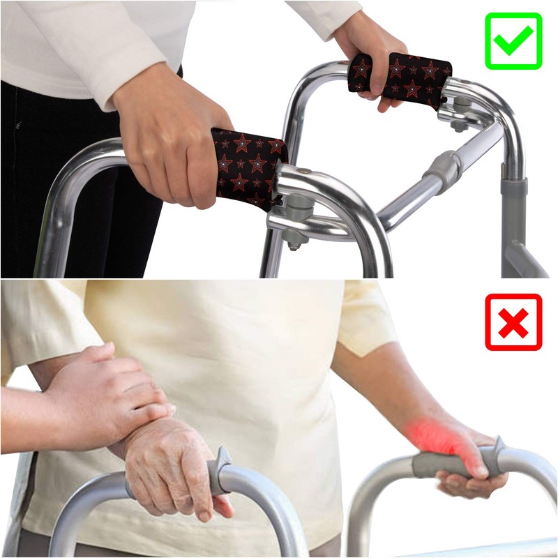 Walker Handle Grip Covers, Padded Non-Slip Foam Cushions for Wheelchairs