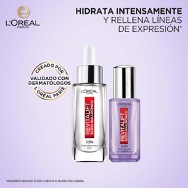 L'Oral Paris Kit cido Hialurnico: Srum Rostro Srum Ojos, 2 piezas. Hidrata intensamente y rellena lneas de expresin