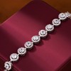 Luxury Platinum-Plated Crystal Zirconia Tennis Bracelet, Razzberry Designer Jewellery, 19cm,