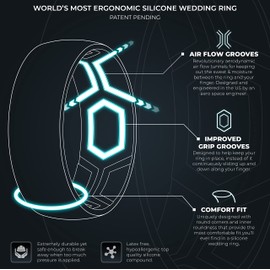 ThunderFit Silicone Wedding Rings for Men, 2 Layers Top Design Bands 8.5mm Wide 2.5mm Thick - 1/4/8/12 Variety Multipack (Pack C - Size 7.5-8 (18.2mm))