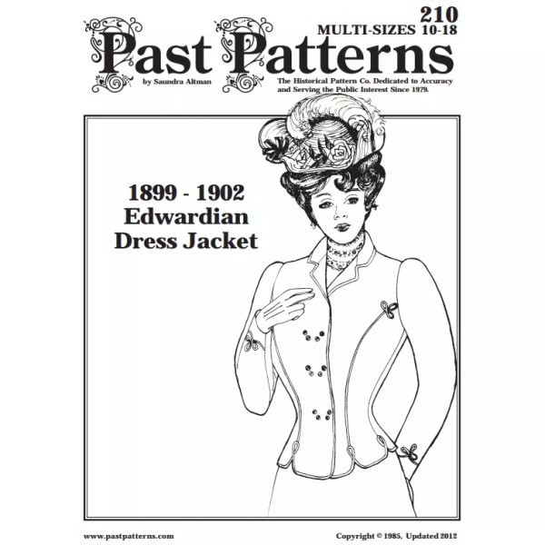 Past Patterns 0210 - Double Breasted Dress Jacket Sewing Pattern