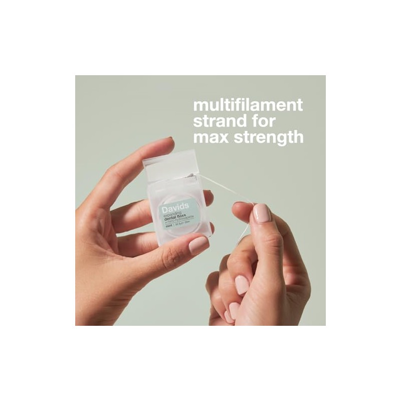 Davids Expanding Dental Floss + Refill w/Hydroxyapatite, No Break Woven