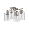 4 Light Semi Flush Mount Ceiling Lights, Modern Brushed Nickel