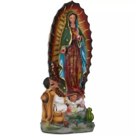 Virgen de Guadalupe & Juan Diego 8" Resin Religious Figure Our Lady of Guadalupe