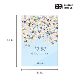 Pukka Pad Carpe Diem A5 Daily Desk Planner Pad with 60 Tear-Off Sheets of 100GSM Paper – Includes Sections for Morning, Afternoon, Evening, Tomorrow, and To-Do List – 8.3 x 5.8in, Ditsy Floral