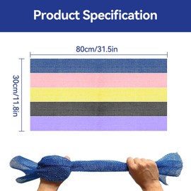 Proxima Direct 5 Pack 80 x 30CM African Net Sponge with 5 Hooks African Exfoliating Net African Bath Sponge African Scrubbing Long Net Rag African Wash Net Shower Body Scrubber for Daily Shower Bathing