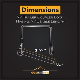 GusHillUSA GH25081 Coupler Latch Pin, 1/4-Inch Pin Diameter, 2-3/4-inch Length, Safety Pin fits