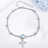 URONE Aeroplane Anklet Bracelets for Women 925 Sterling Silver Moonstone
