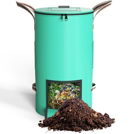Compost Bin Outdoor & Indoor,14.39 Gallon Garden Composting Bin Kitchen Bags,Breathable Screen Window Thickened Reusable Garden Yard Waste Bags Speed Up Composting & Reduce Odors