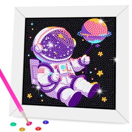 Nardoll Diamond Art Kits with Wooden Frame - Crafts for Girls - Diamond Art Painting Dots Paint by Number - Arts and Crafts - GEM Art for Adult Beginners Home Wall Decor