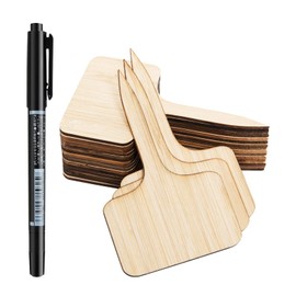 OBTANIM 75 PCS Bamboo Plant Labels with A Marker Pen, Garden Markers Sign T-Type Plant Tags for Seedling Potted Herbs Flowers Vegetables