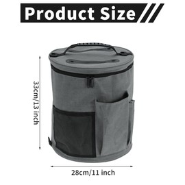 CAPASTEC 1 Set Knitting Bag, Yarn Organizer Bag with Shoulder Strap, Portable Yarn Storage Bag, Expandable Yarn Holder for Crochet, Grey