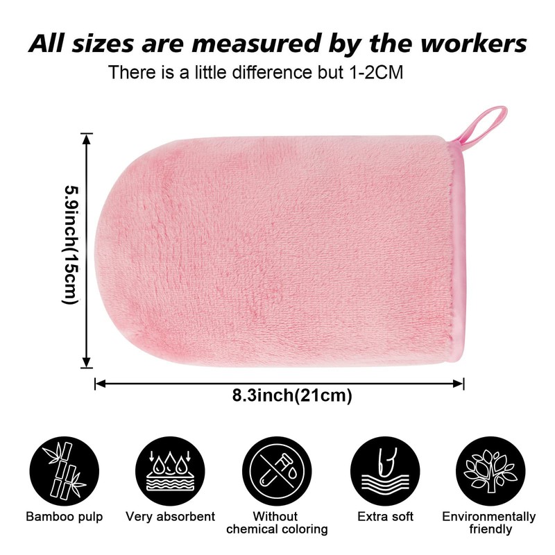 PHOGARY Pack of 8 Bath Mitten Gloves for Washing Lace,